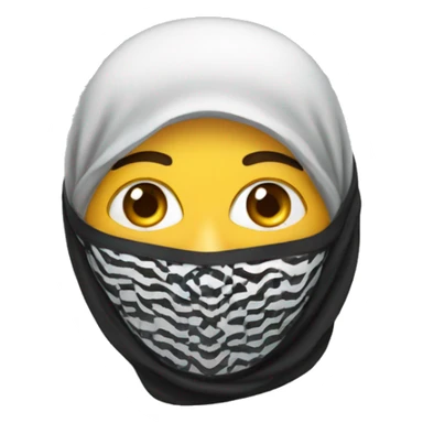  A person wearing a keffiyeh mask sticker