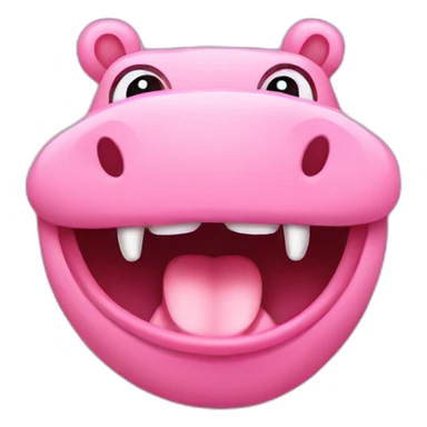 tongue teasing pink hippo sticker