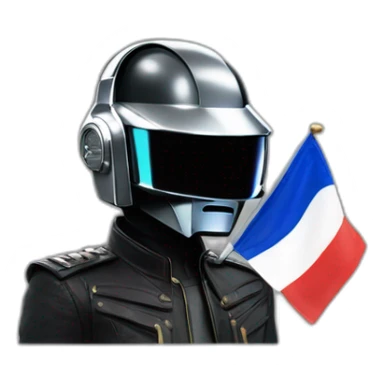 Daft punk holding french flag sticker