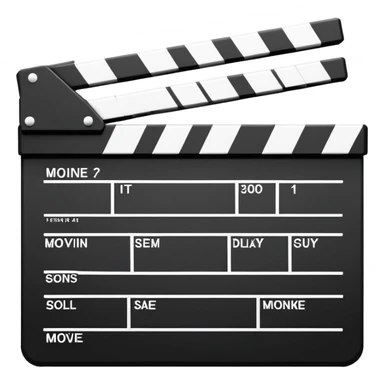 basic movie slate in black and white, clean lines and simple design sticker