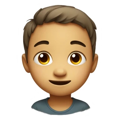 Very cute child who is a little sad and smiles on his face. sticker