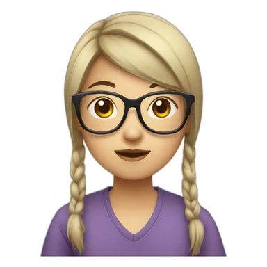 asian girl with glasses sticker