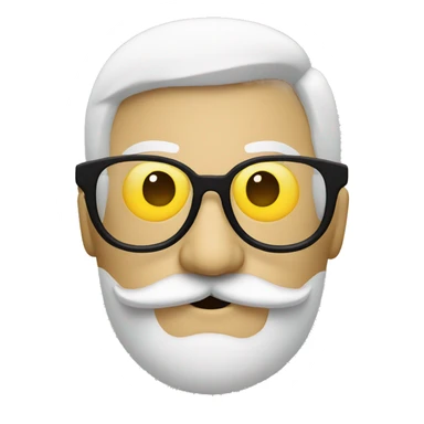 mustache with glasses with classic yellow emoji face sticker