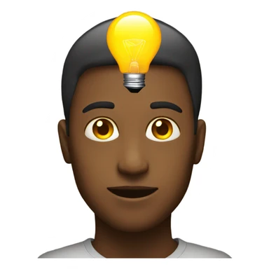 Person with an illuminated lightbulb above their head sticker