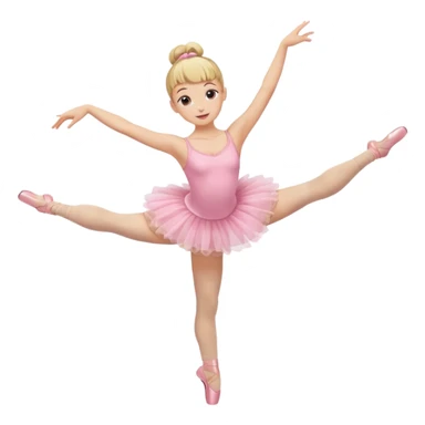 aestethic blonde girl doing ballet, with a pink tutu, bun, with a leg on the floor, and the other one in the air sticker