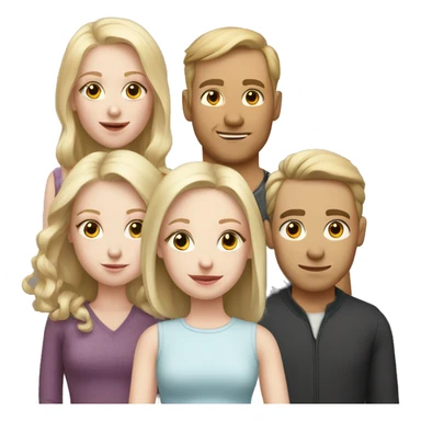 Pale skin family of 6  sticker