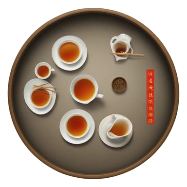 chinese tray with tea sticker