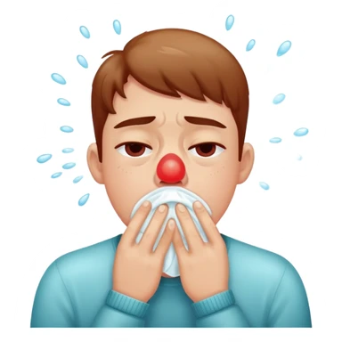 person sneezing with allergies sticker