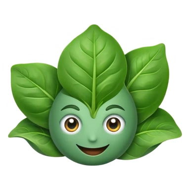 Spinach with eyes and smile without human face sticker