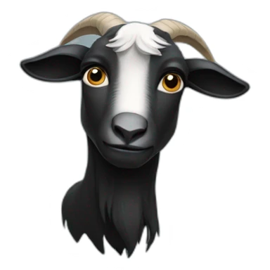 Sad black goat sticker