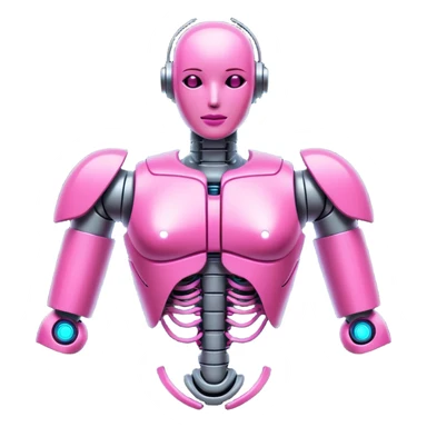 pink robotic cybernatic torso sticker
