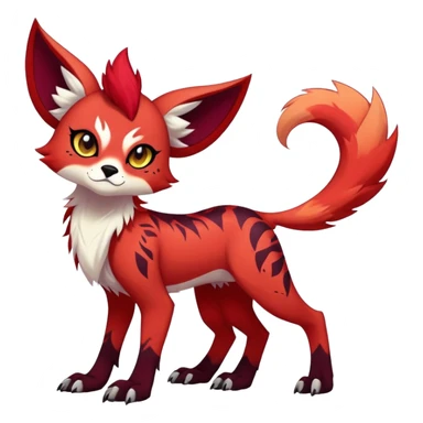 edgy badass cool Falvie-Fionbri-creature-fursona, full body, with random markings sticker