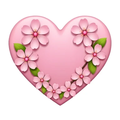 heart with sakura flowers sticker