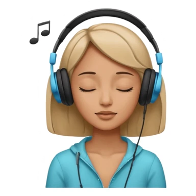 Woman listening to music with closed eyes sticker