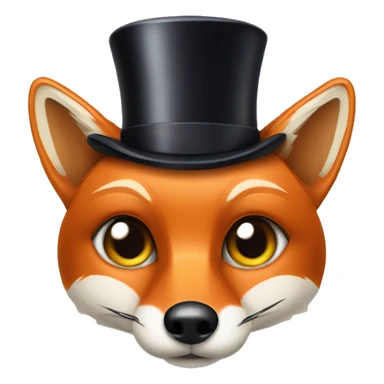 fox face with cylinder hat wearing a monocle sticker