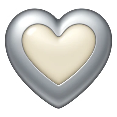 Silver cream heart sticker
