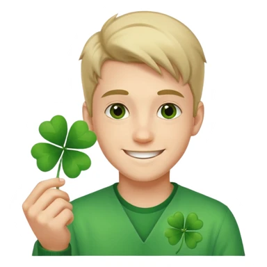 Young man wishing luck sticker