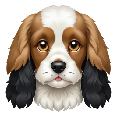 White and black cocker spaniel sticker