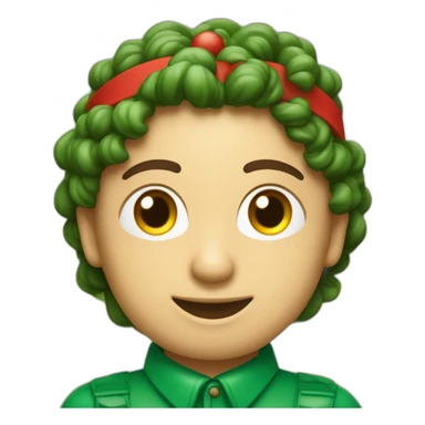 un adorno navideño ciecular rojo y verde con  la palabra Dalia en el centro. sticker