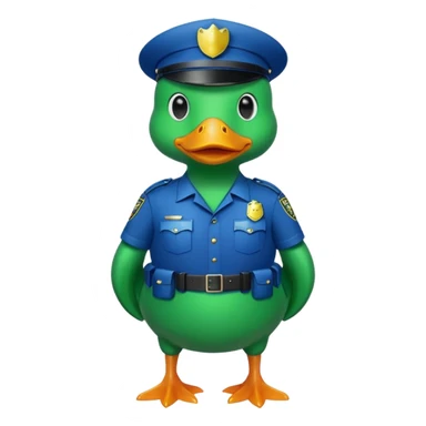 Police green duck full body sticker