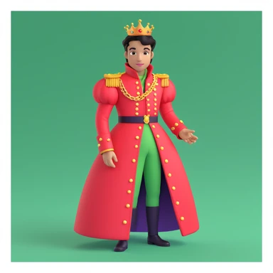 prince in red dress, royaqle background sticker