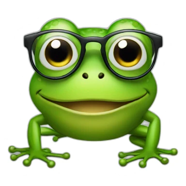 frog wearing glasses sticker