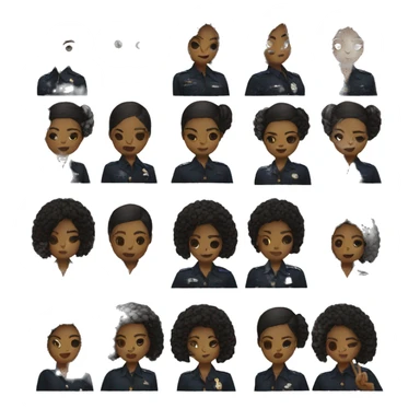 A black cop a hair bun and making the peace symbol with her hands sticker