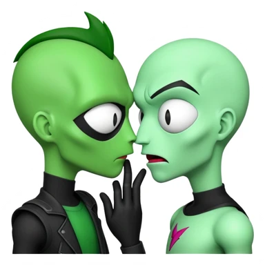 dib membrane and invader zim kiss sticker