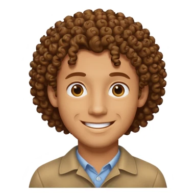 homme blanc brun avec cheveux frisés sticker