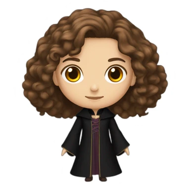 1 Hermione granger with Brown hair and is black wizard clothese sticker