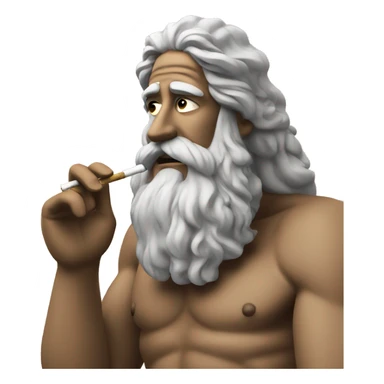 Zeus smoking a rolled cbd blunt sticker