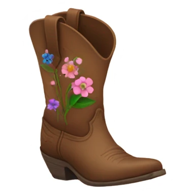 Cowgirl boots with flowers coming out of it  sticker