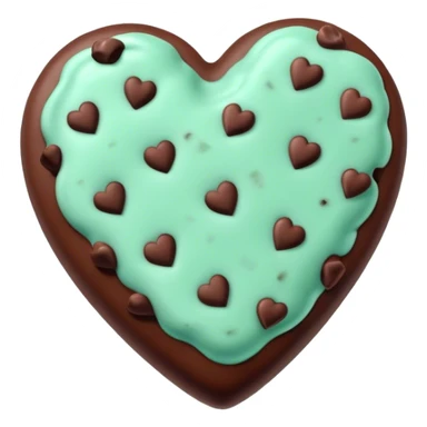 Mint choco chip heart sticker