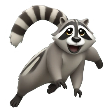 A raccoon doing a backflip into a pool sticker