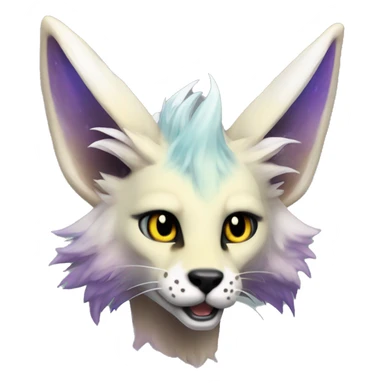 Epic Edgy Colorful ethereal eldritch Sergal-Serval-Fionbri sticker
