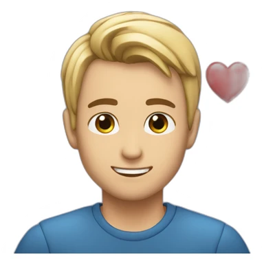 Emiji enamorado con corazones azules sticker