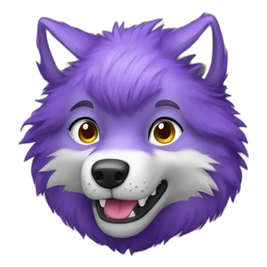 Purple furry wolf sticker