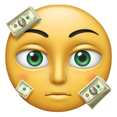 money sighn eyes on face sticker