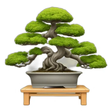 bonsai tree intertwined with torii gate sticker