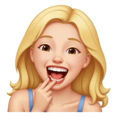 girl chocking while laughinh sticker