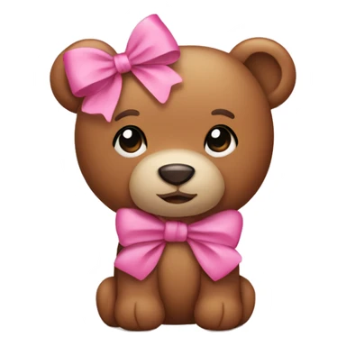 teddy bear with pink bow on its head  sticker