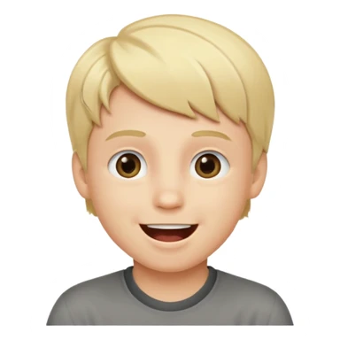 blond boy with grey eye colour smiling sticker
