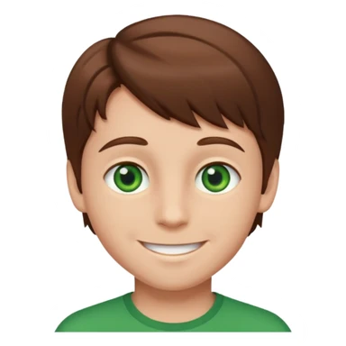 dessiner moi un garcons avec les cheveux bruns et les yeux vert sticker