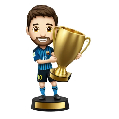 Messi con el trofeo de la copa mundial del futbol sticker
