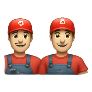  a plumber with a red cap with an M on it sticker
