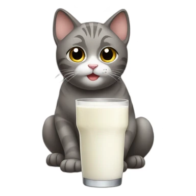 cat drinking milk sticker