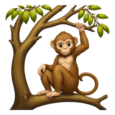big tree with monkey in it with BIG feet  sticker