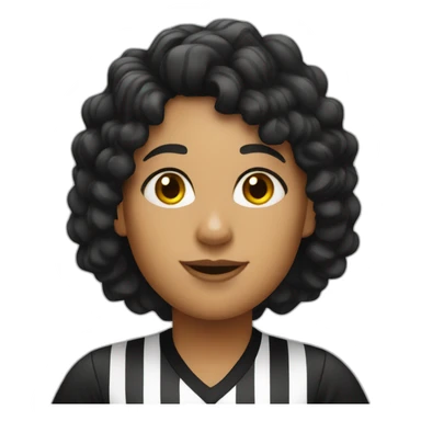 female basketball referee with black curly hair sticker