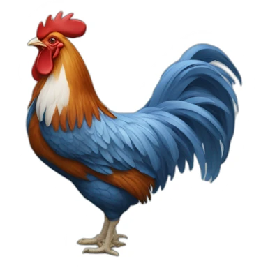 rooster french blue  sticker