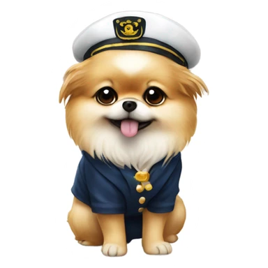 Pomeranian shitzu mix with sailor costume sticker